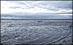 Le mascaret au Mont St Michel - 21 mars 2015