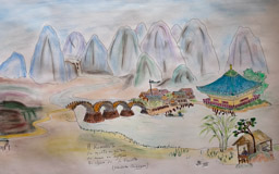 #XIII
A Komagata</br> 
On monte en bateau</br>
On rame en rythme</br> 
Au chant de la fauvette. </br>  ( Shôsôsha Chizoyumi)